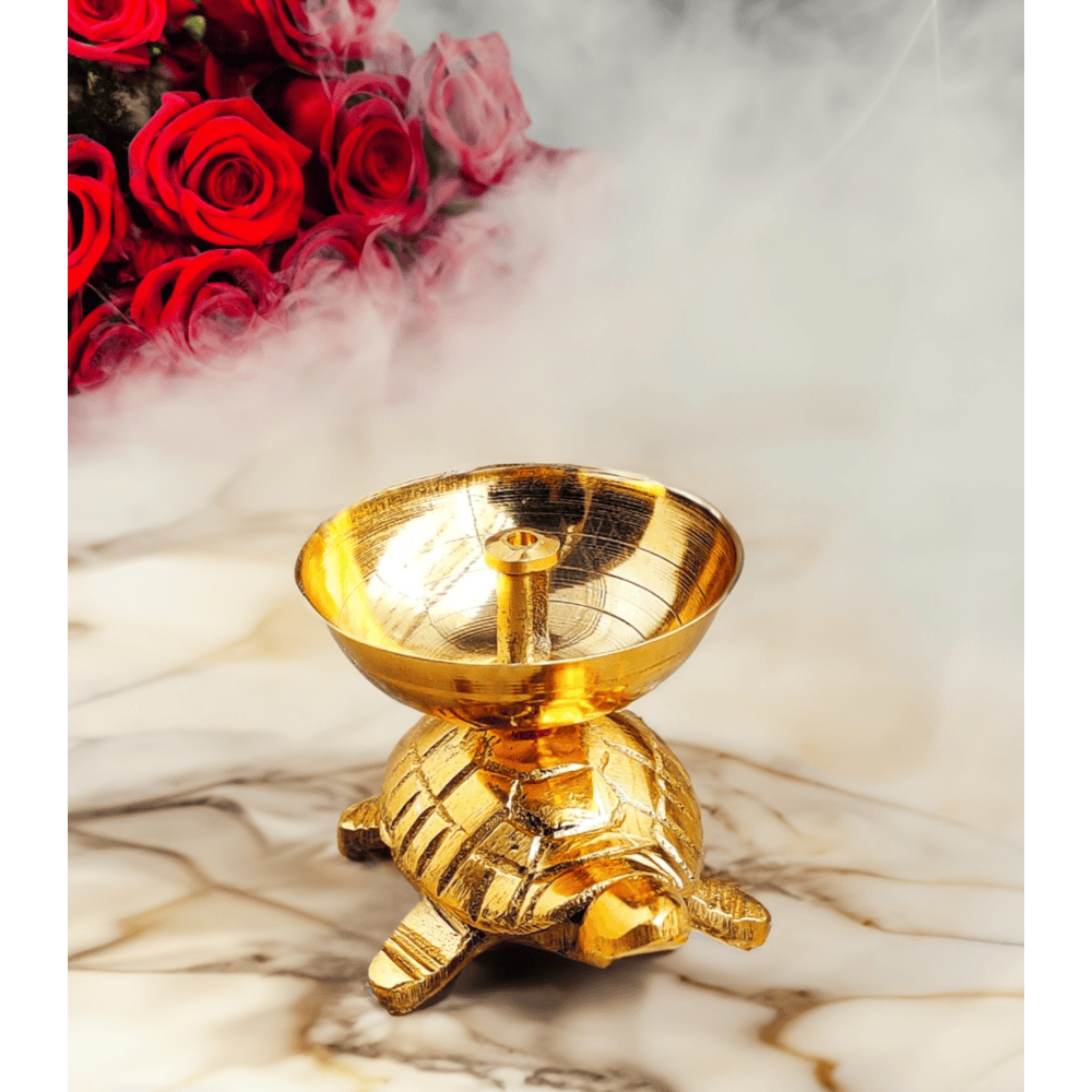 Pure Brass Kuber Diya with Turtle Base