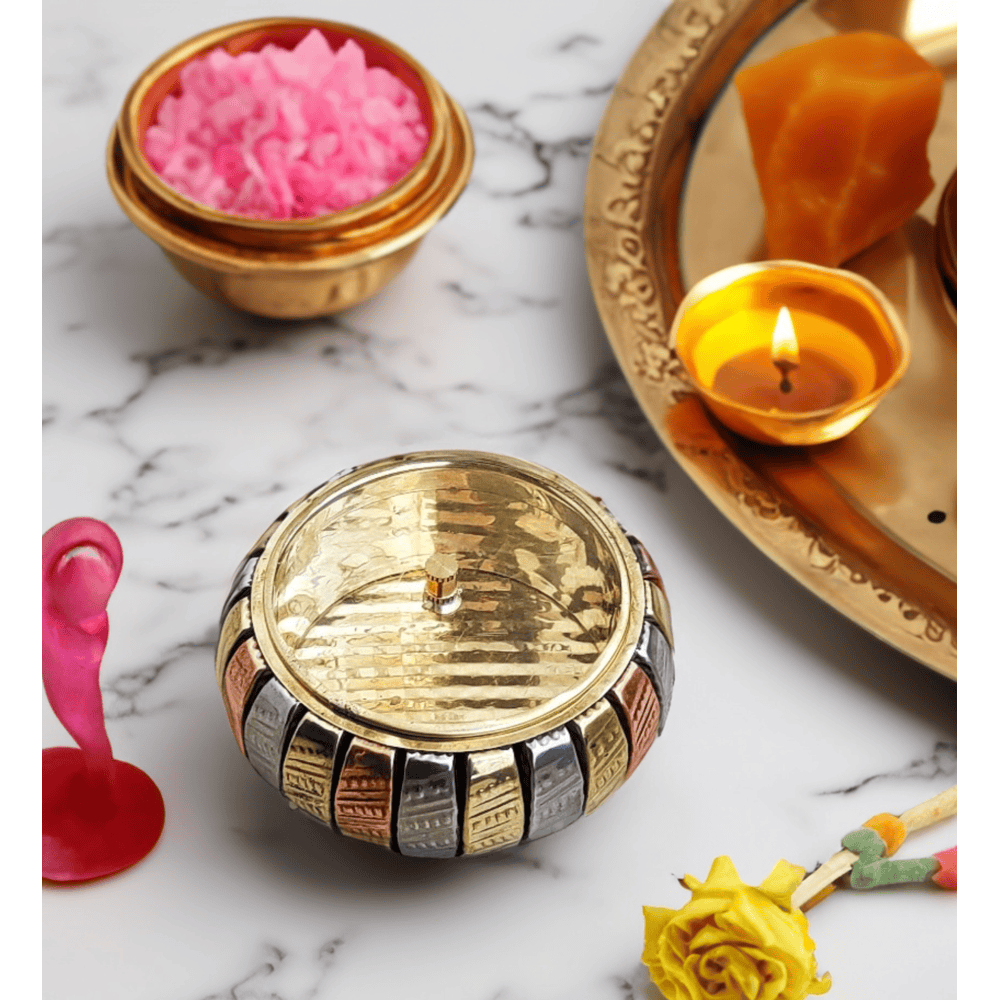 Brass -Pooja/ Roli/ Sindoor Dibbi